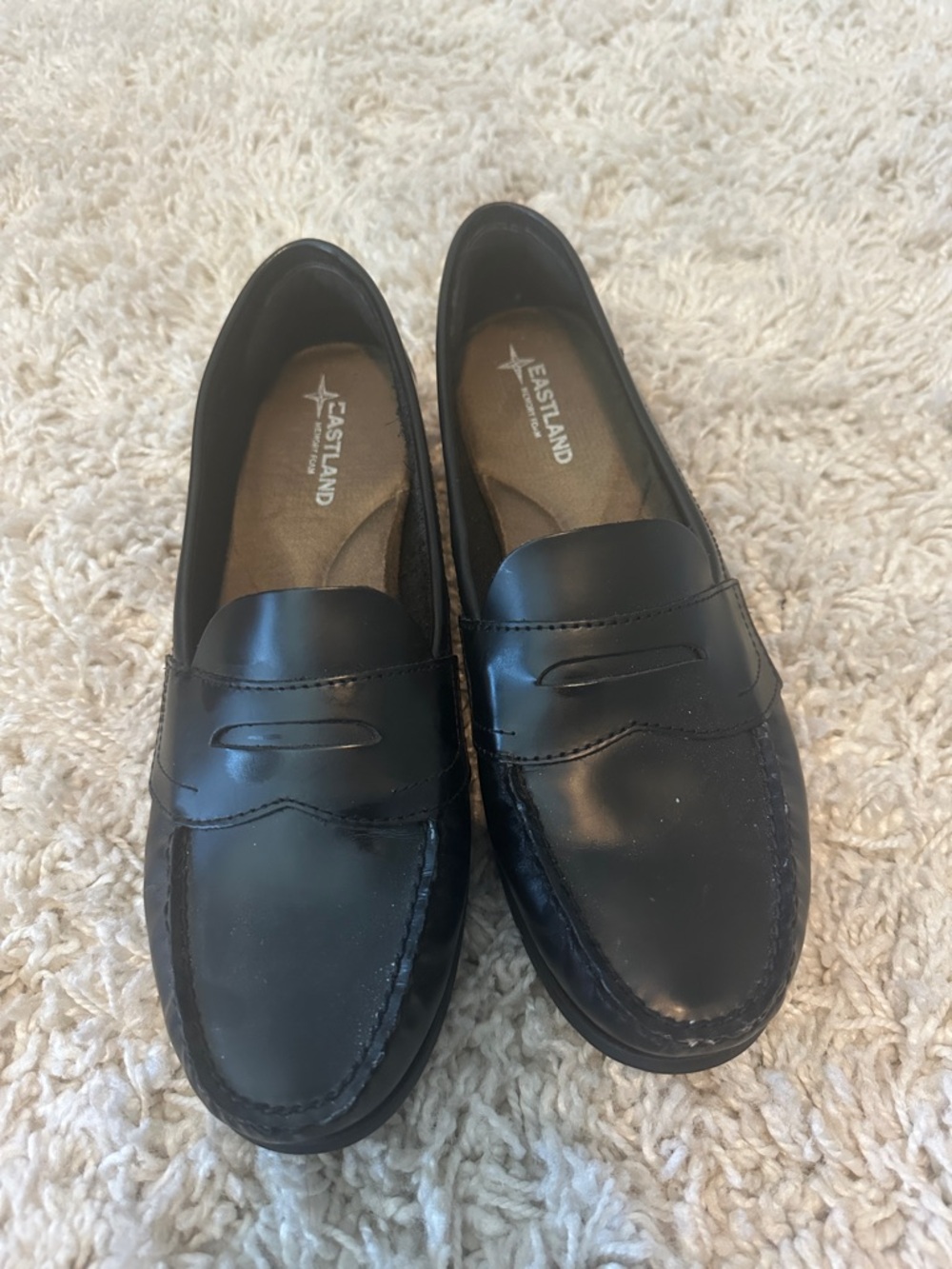 Eastland Black Leather Memory Foam Slip-On Loafers Womens Shoes Classic 3921 11